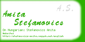 anita stefanovics business card